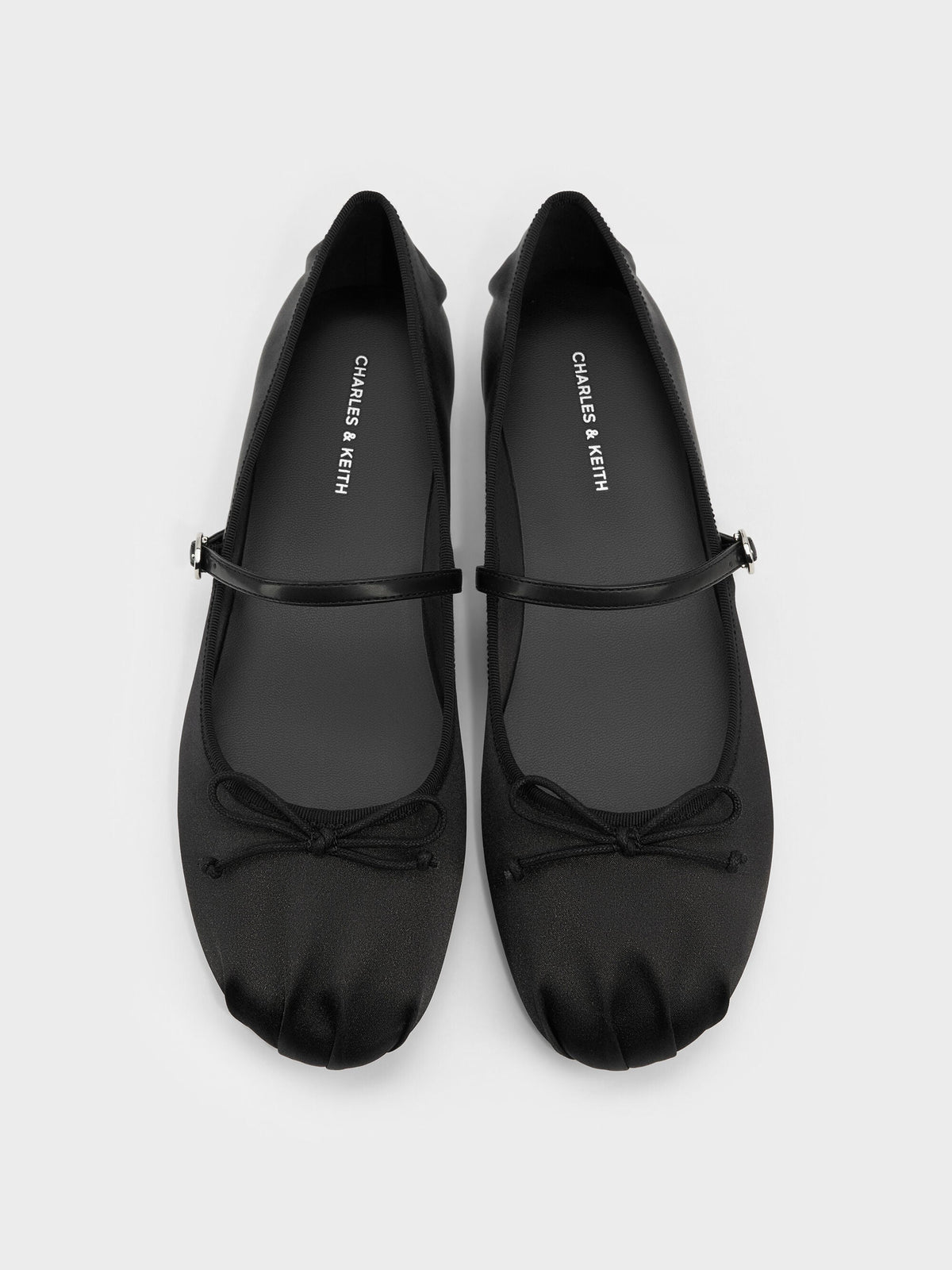 CHARLES & KEITH Deals / Emiko Satin Bow Mary Jane Flats - Black