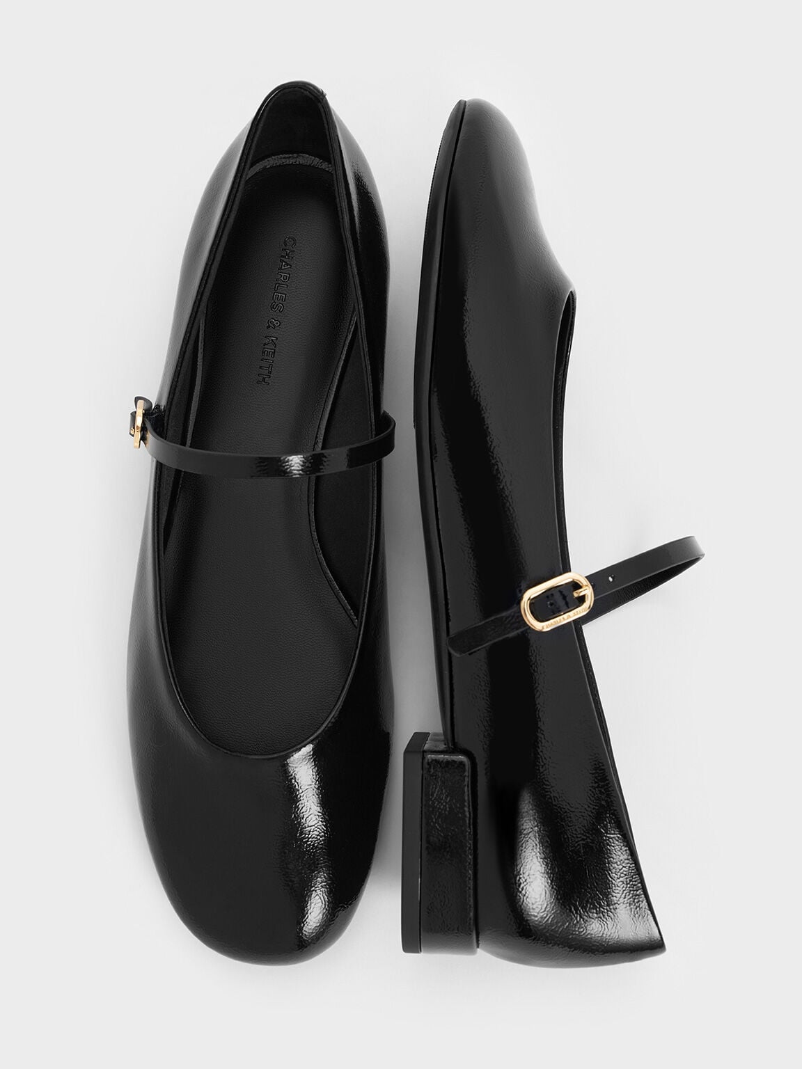 CHARLES & KEITH Discount / Gertrude Patent Mary Janes - Black Patent