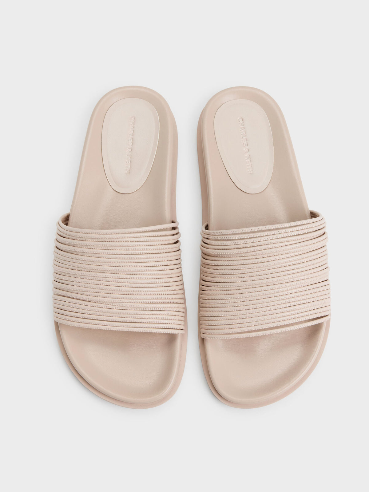 CHARLES & KEITH New / Fianna Strappy Slide Sandals - Beige