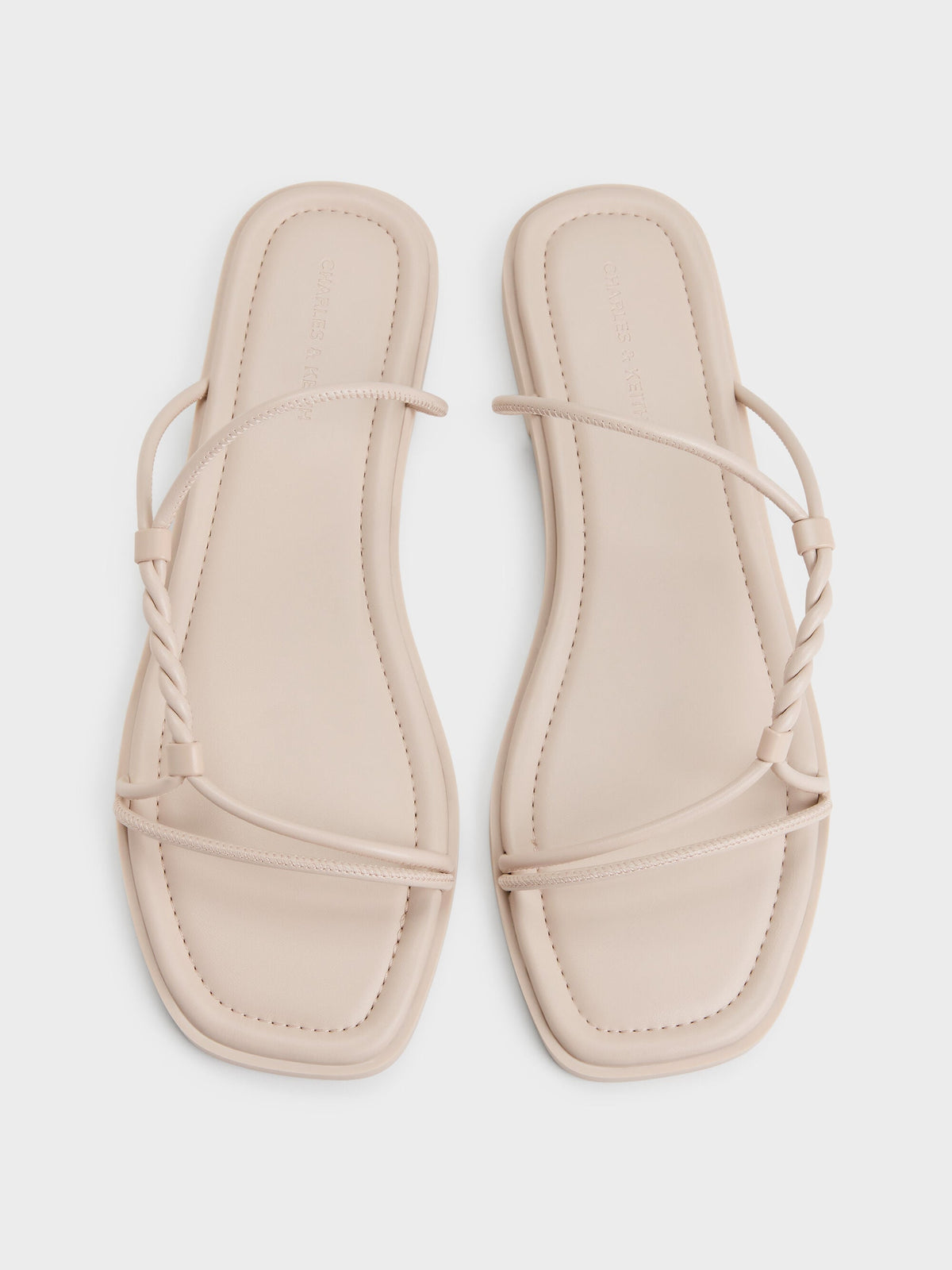 CHARLES & KEITH Best Price / Fianna Twist-Strap Slide Sandals - Beige