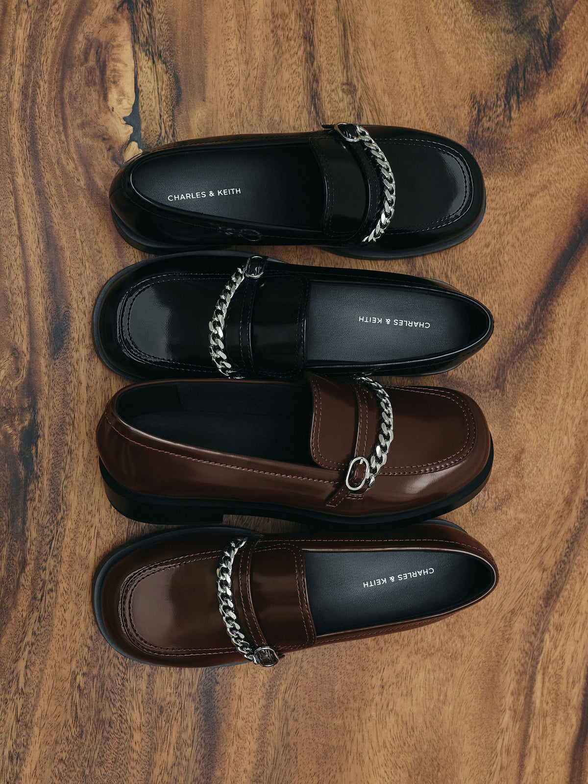 CHARLES & KEITH Featured / Georgie Chain Loafers - Black Box