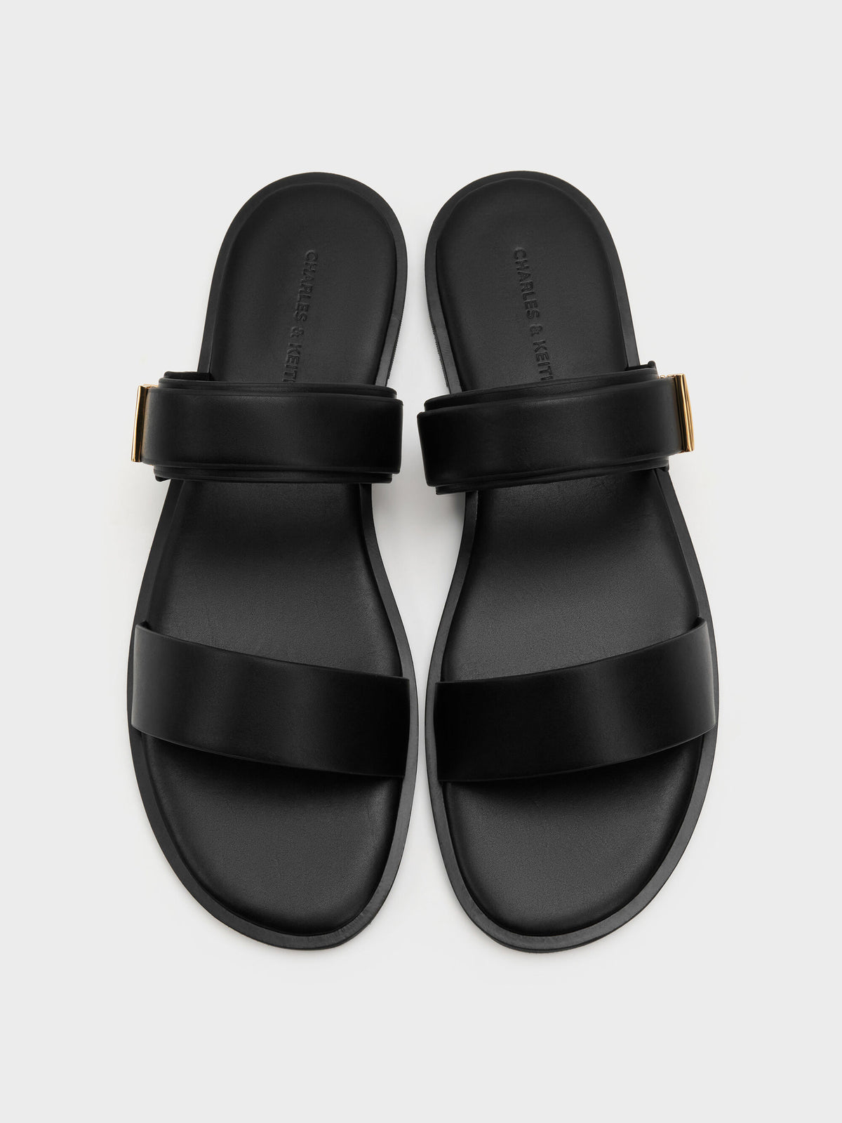 CHARLES & KEITH Value / Dove Double-Strap Sandals - Black