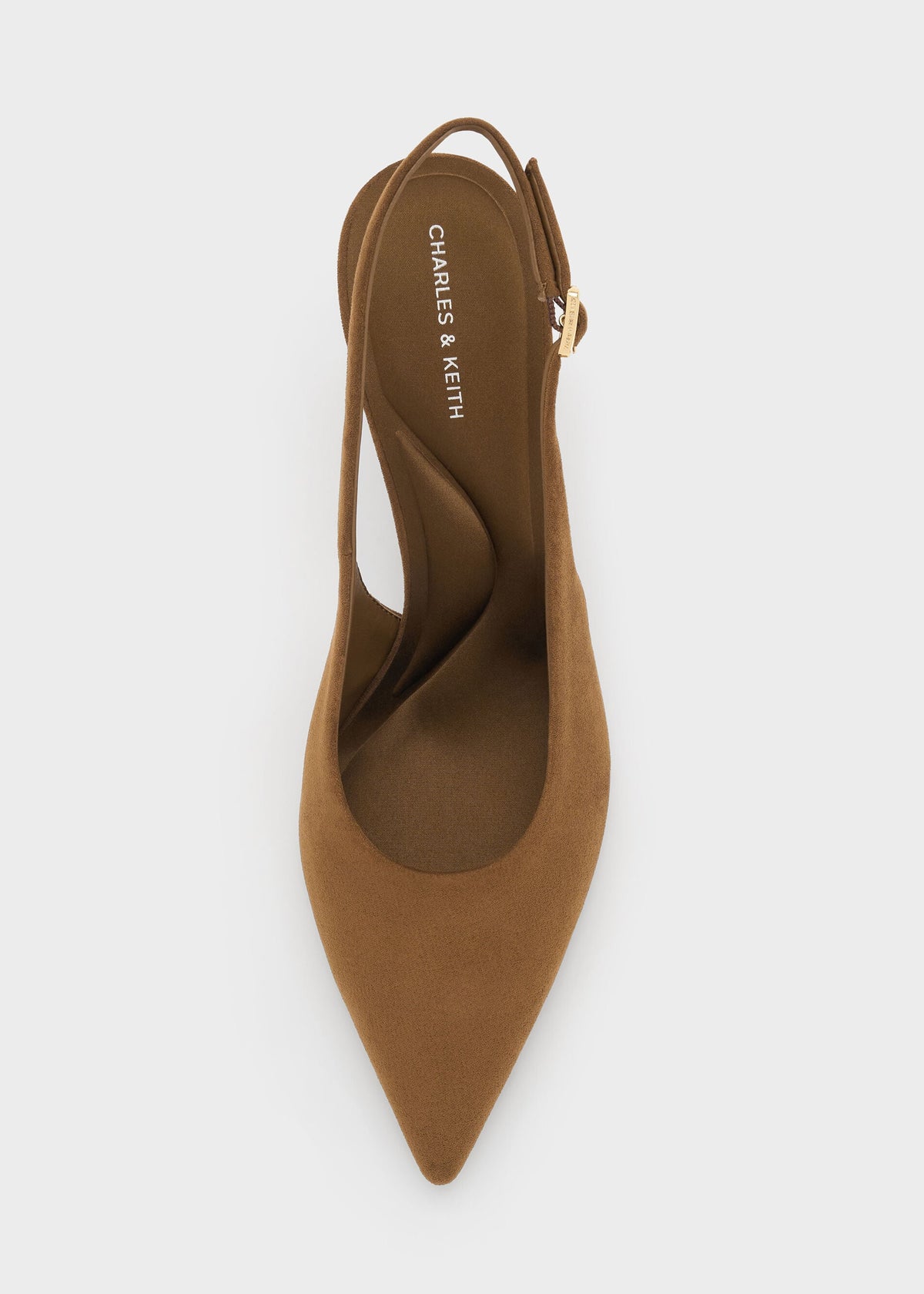 CHARLES & KEITH Signature / Emelia Faux Suede Slingback Pumps - Camel