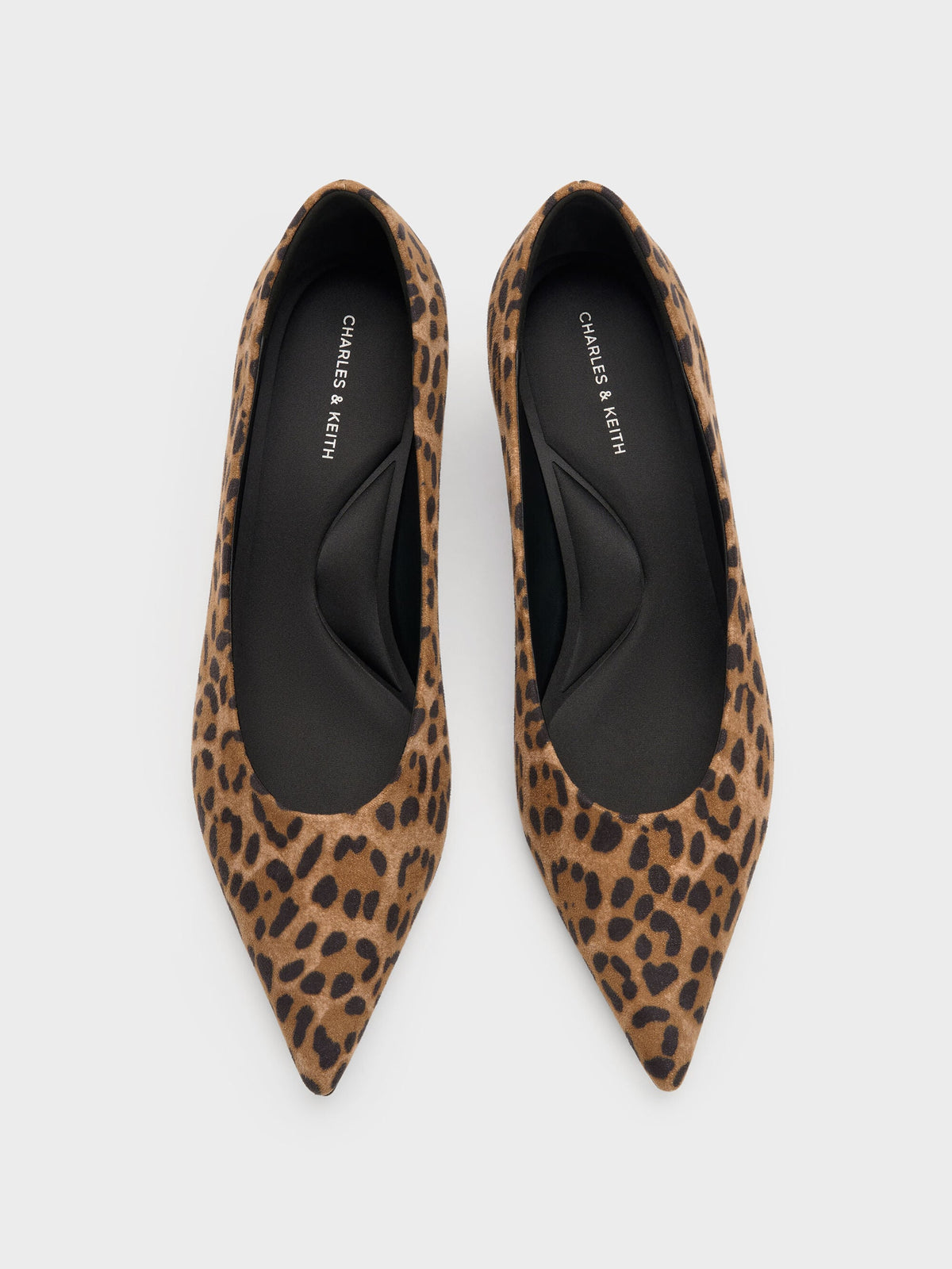 CHARLES & KEITH Trusted / Emelia Leopard-Print Kitten Heels - Animal Print Natural