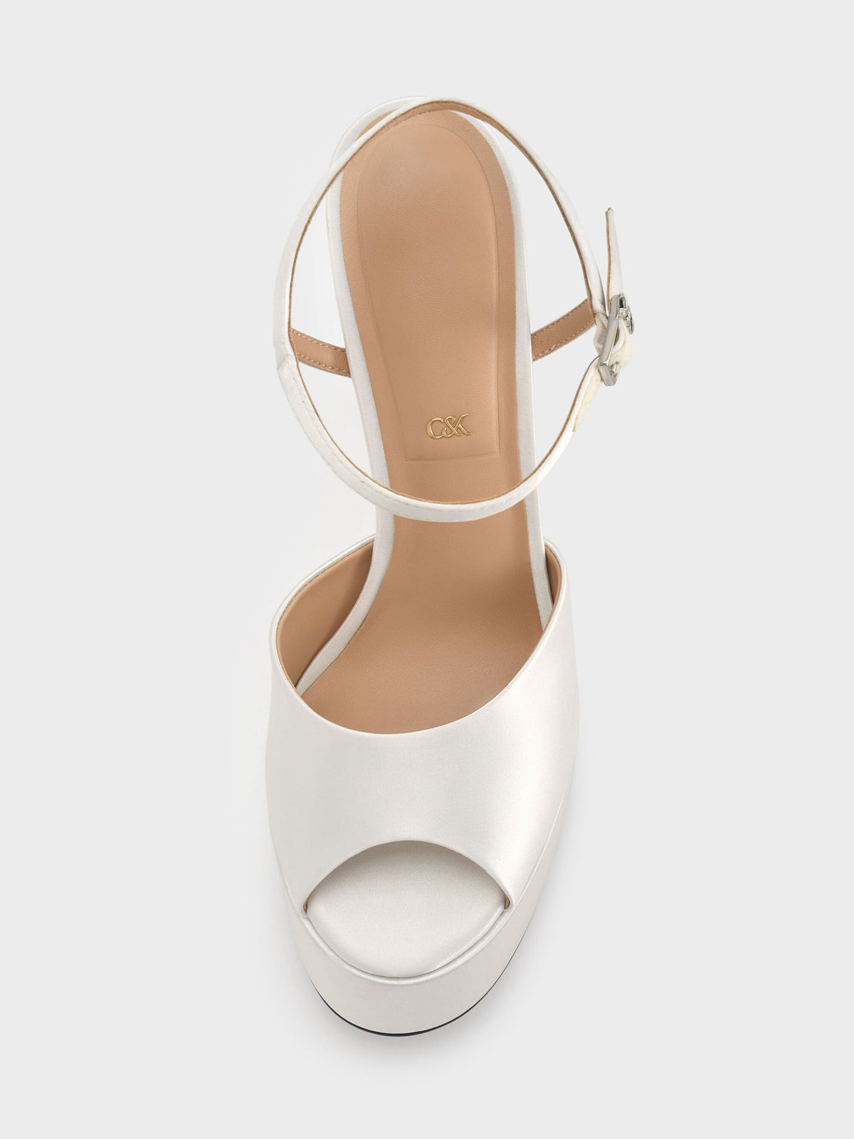CHARLES & KEITH Everyday / Francesca Peep-Toe Platform Heels - White
