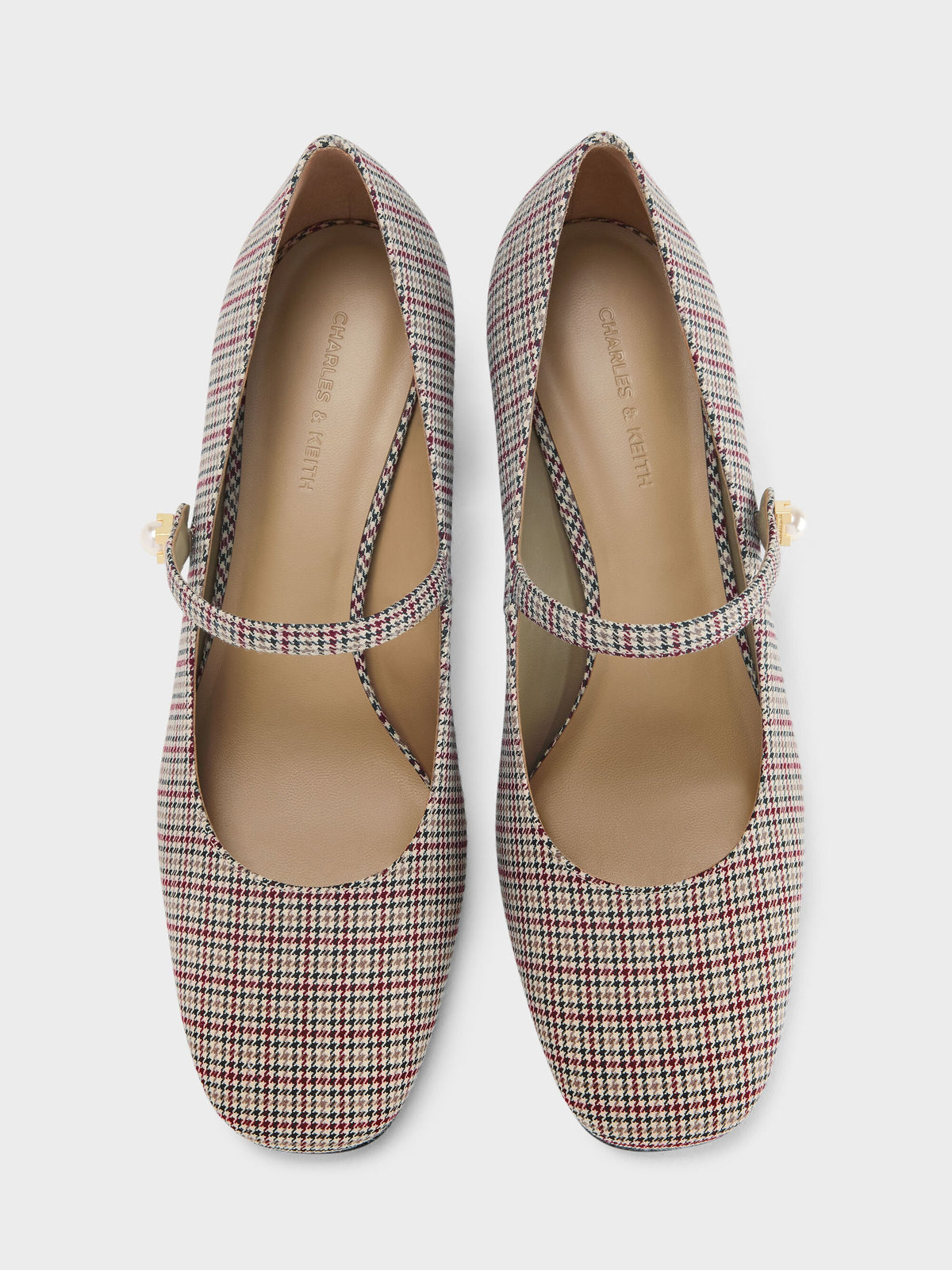CHARLES & KEITH Exclusive / Marie Checkered Pearl Mary Jane Pumps - Multi