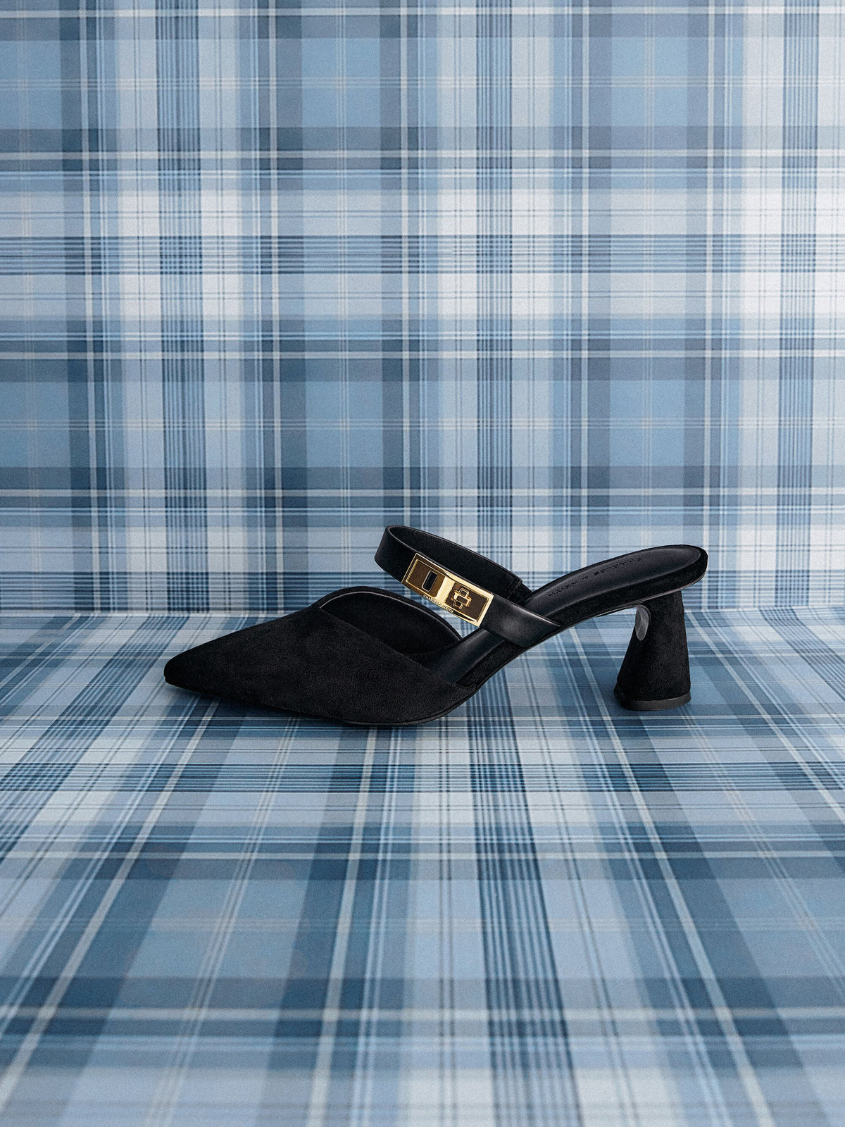 CHARLES & KEITH Discount / Lando Faux Suede Heeled Mules - Black2