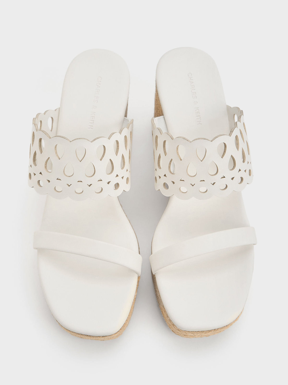 CHARLES & KEITH Deals / Cut-Out Espadrille Wedges - White