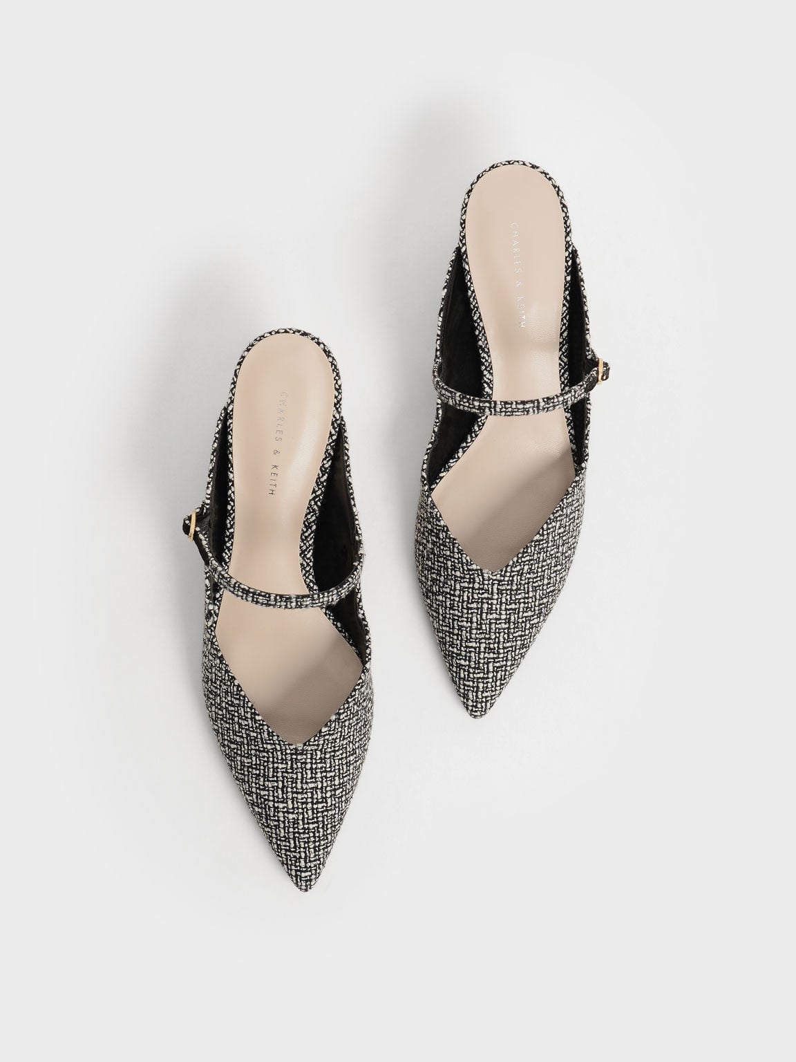 CHARLES & KEITH Signature / Cammie Tweed Metallic-Heel Mules - Multi