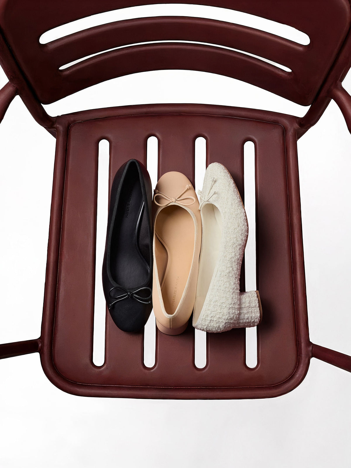 CHARLES & KEITH Popular / Bow Ballet Pumps - Sand