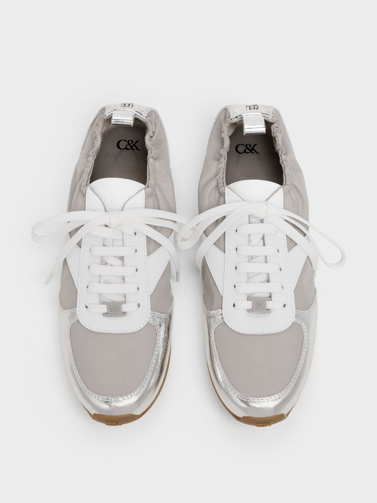 CHARLES & KEITH Featured / Jace Metallic Sneakers - Silver