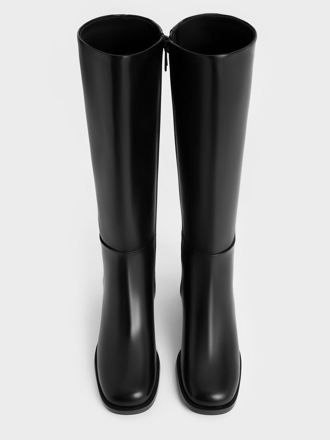CHARLES & KEITH Discount / Louise Block-Heel Knee-High Boots - Black