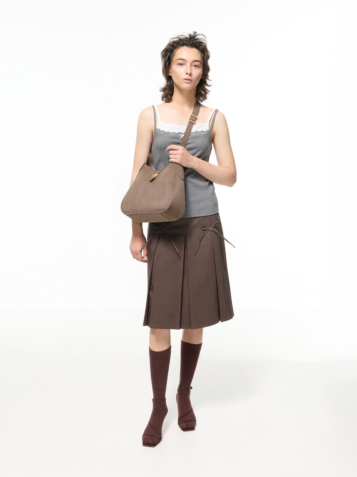 CHARLES & KEITH Top Pick / Adalyn Hobo Bag - Stone Grey
