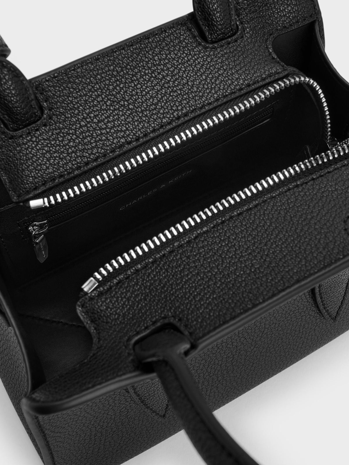 CHARLES & KEITH Top Pick / Allyn Structured Trapeze Tote Bag - Noir