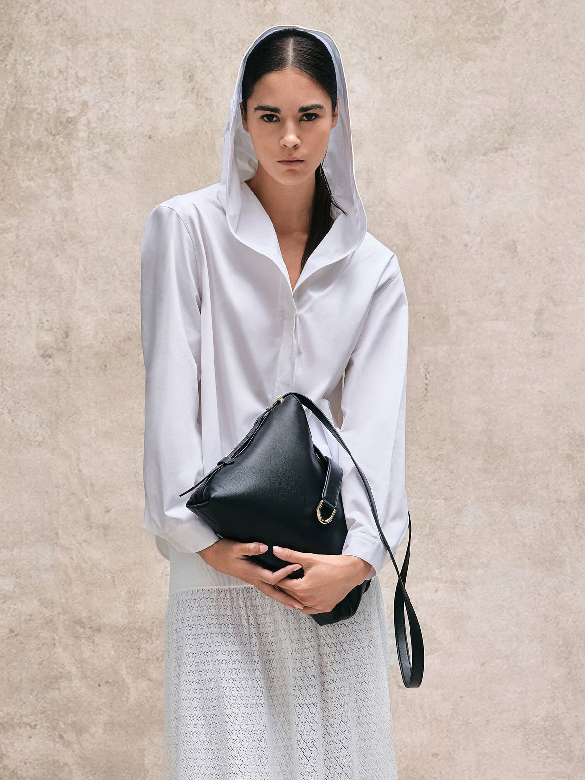 CHARLES & KEITH Trending / Gabine Leather Belted Hobo Bag - Black
