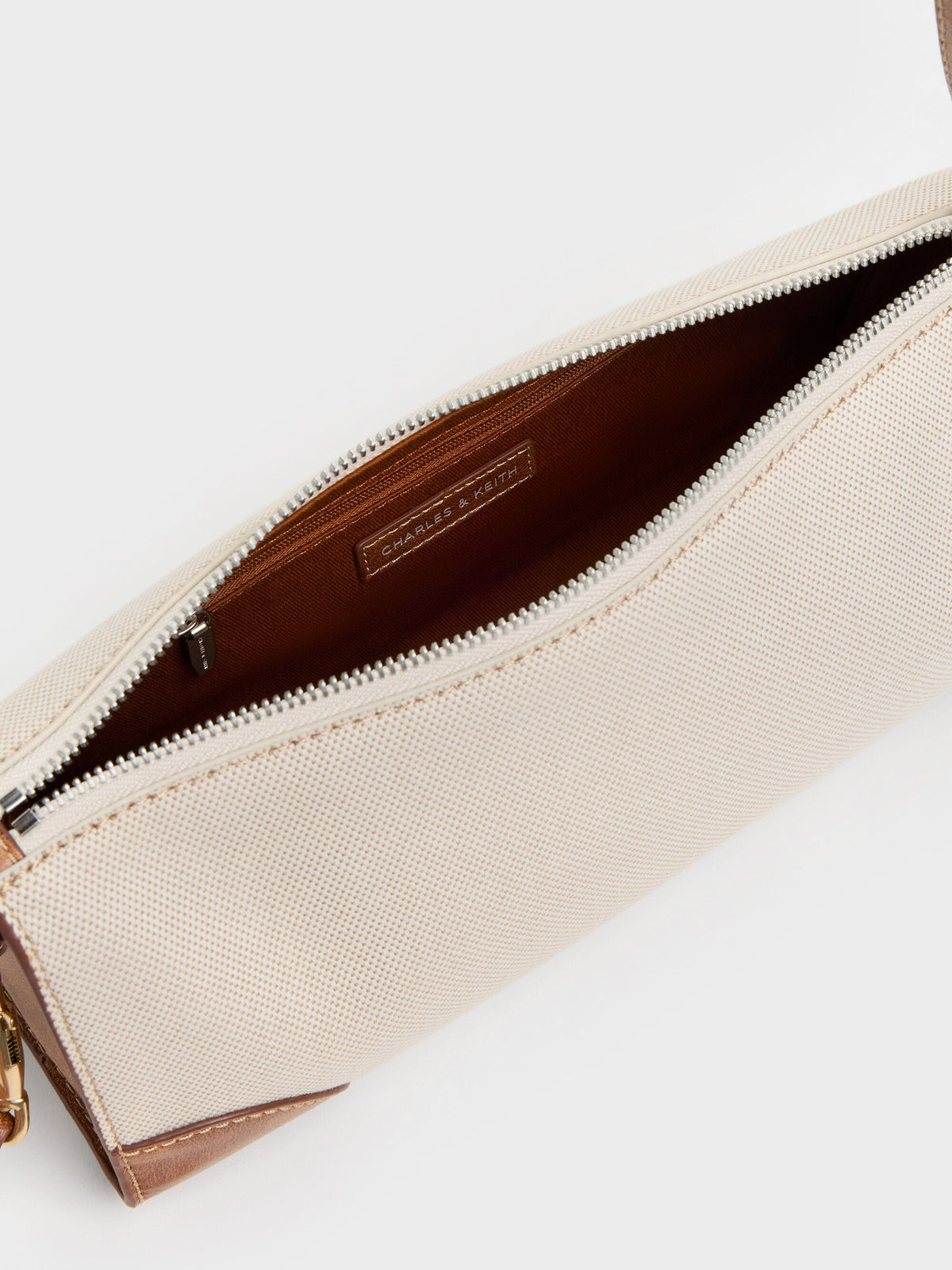 CHARLES & KEITH Classic / Delfina Canvas Elongated Shoulder Bag - Multi