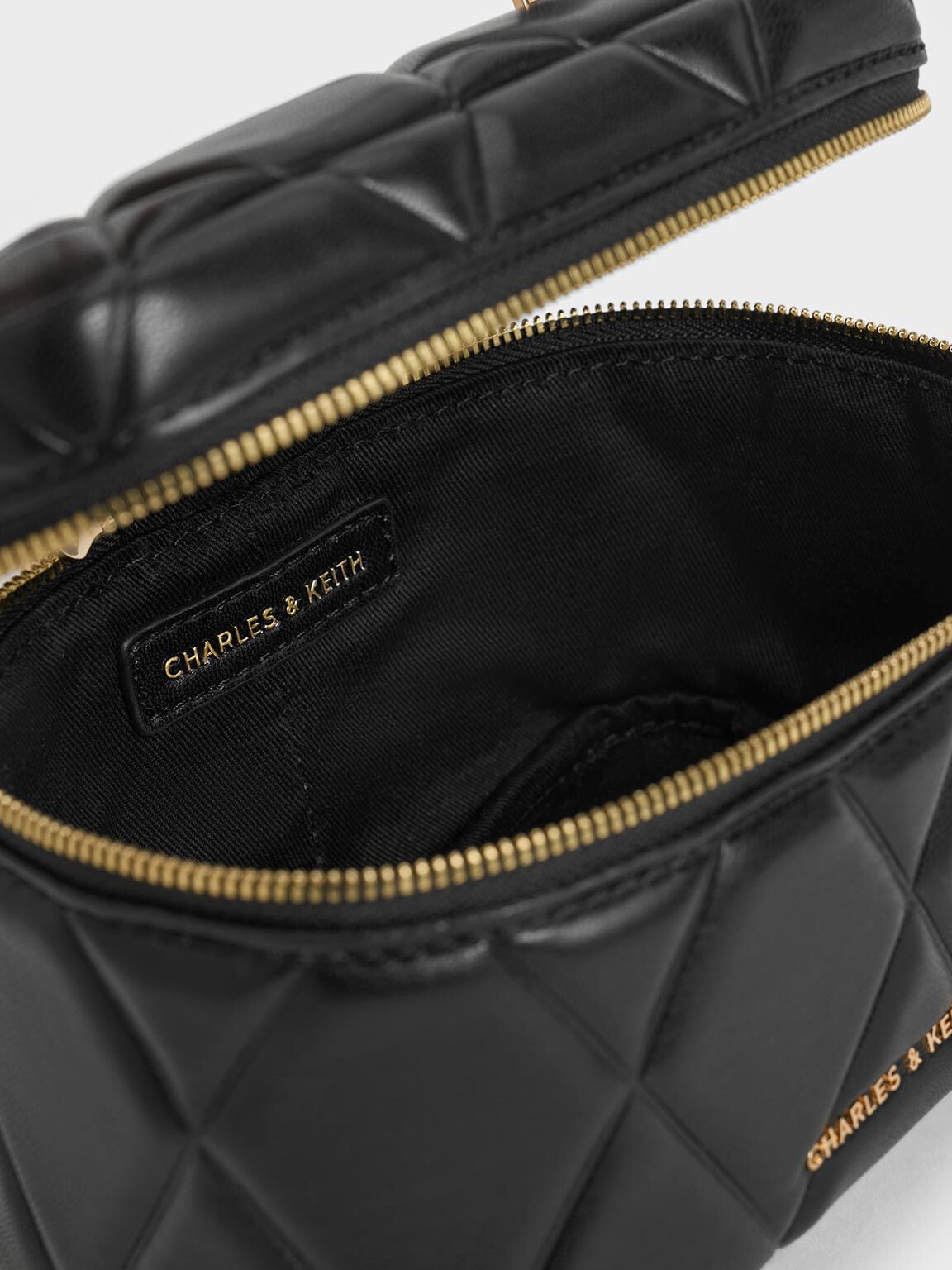 CHARLES & KEITH Popular / Arwen Quilted Top Handle Vanity Bag - Black