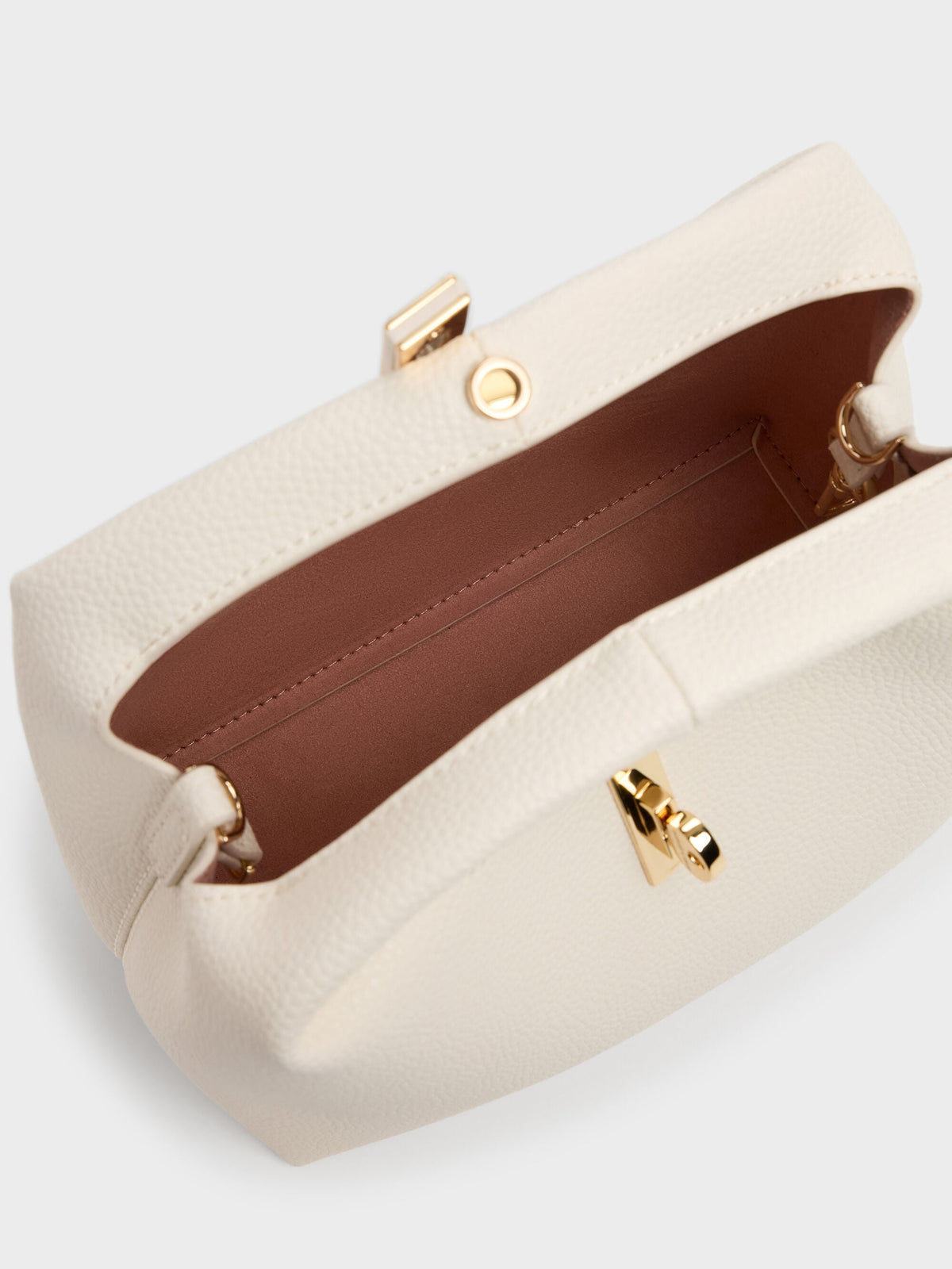 CHARLES & KEITH New / Chance Turn-Lock Bucket Bag - Cream