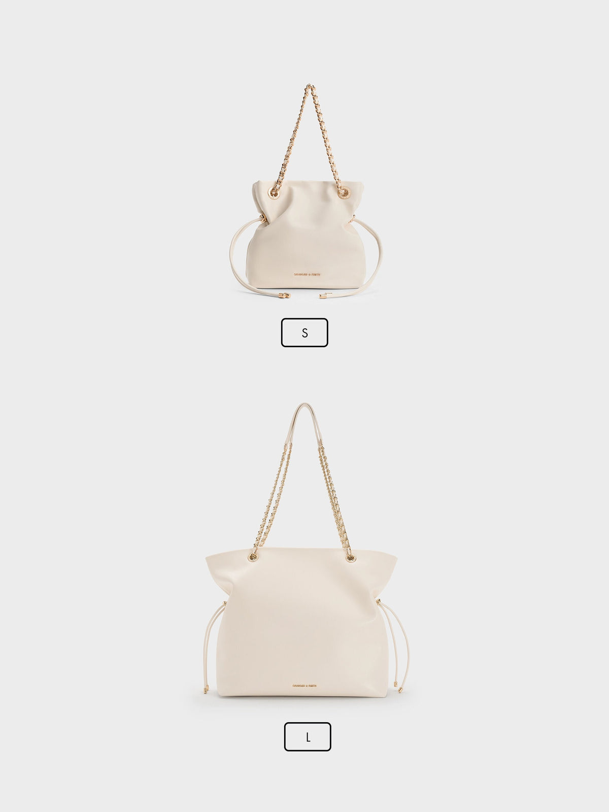 CHARLES & KEITH Classic / Arya Braided-Chain Crossbody Bag - Cream