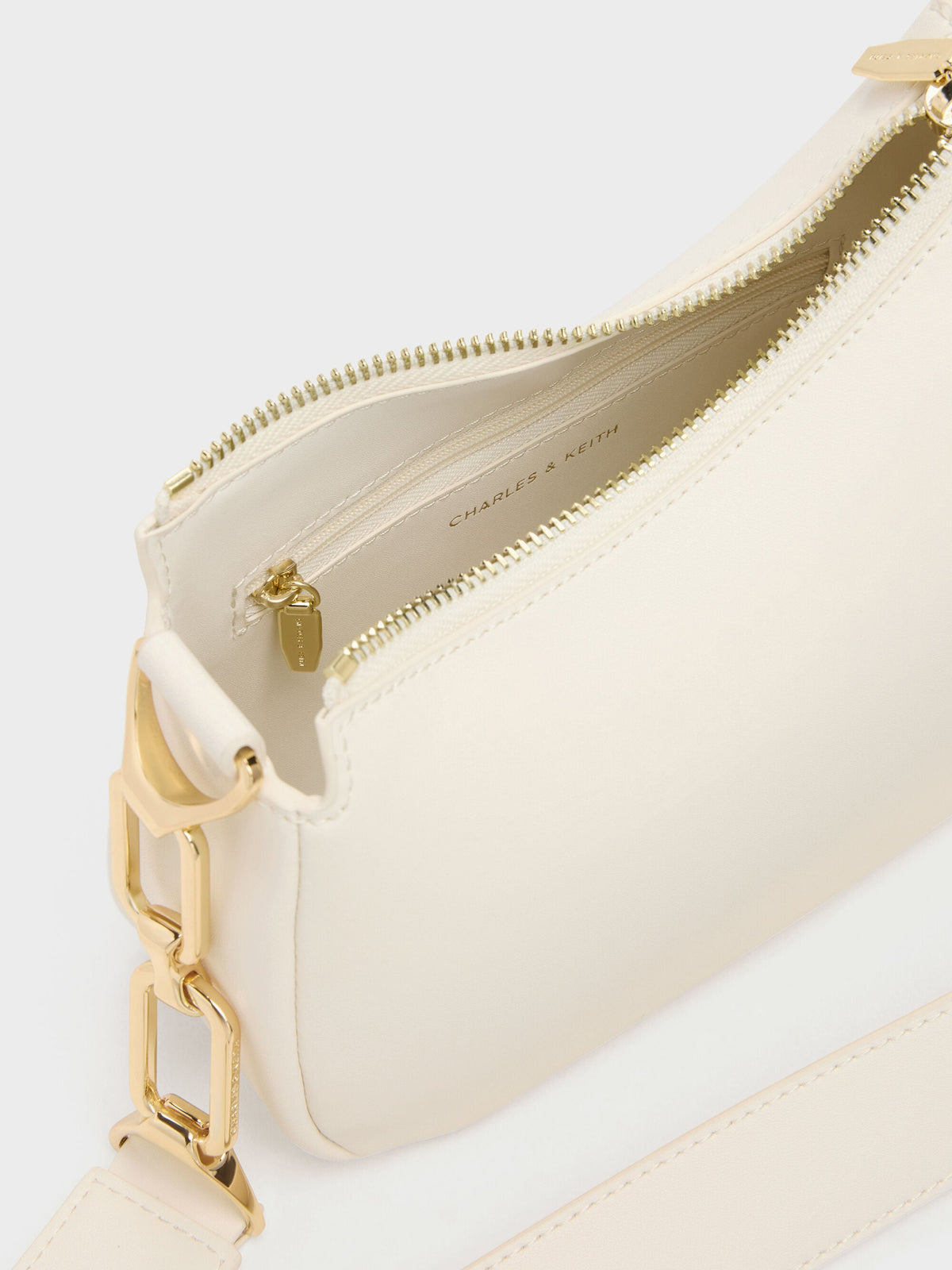 CHARLES & KEITH Featured / Mini Agatha Chain-Strap Shoulder Bag - Cream