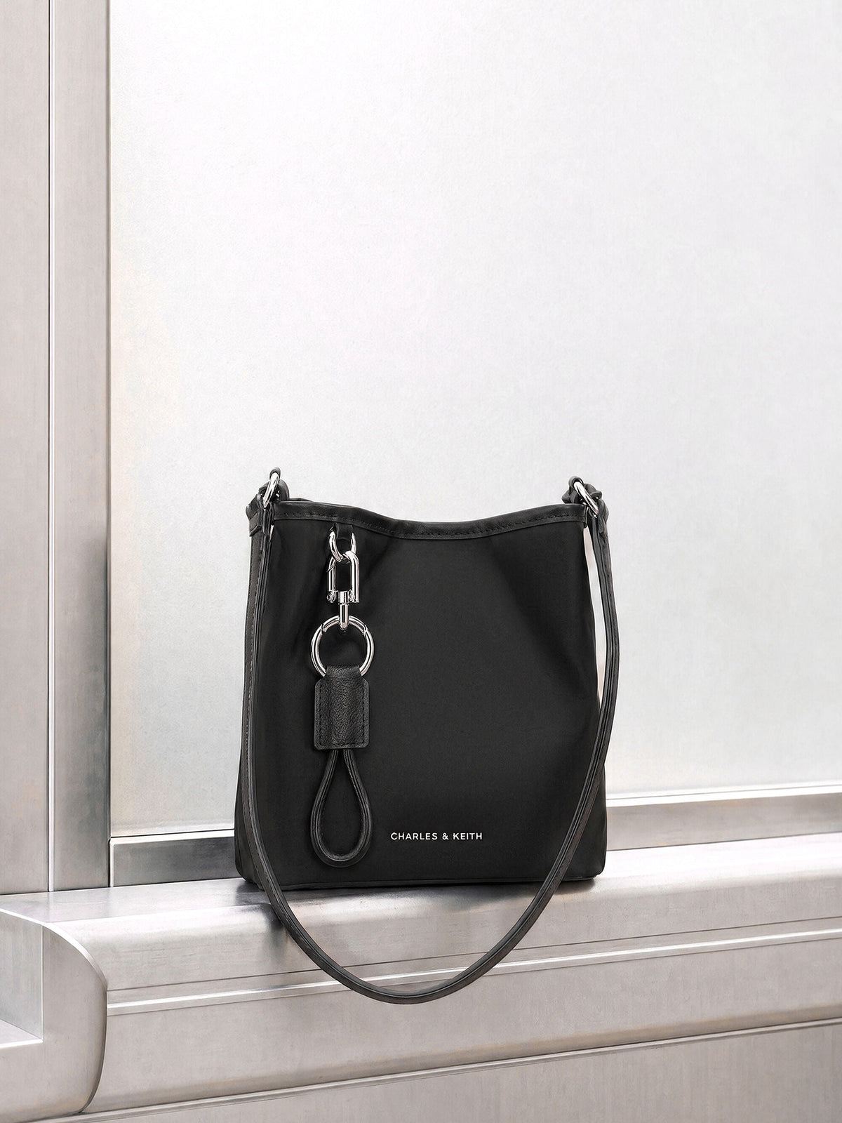 CHARLES & KEITH Sale / Levy Nylon Bucket Bag - Noir