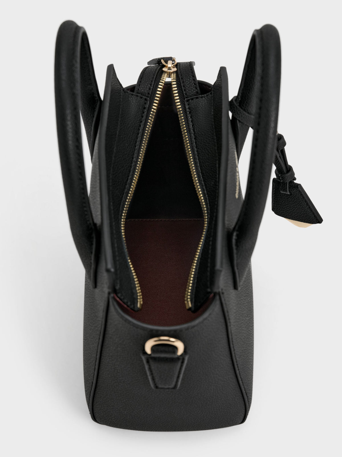 CHARLES & KEITH Everyday / Harper Structured Top Handle Bag - Black