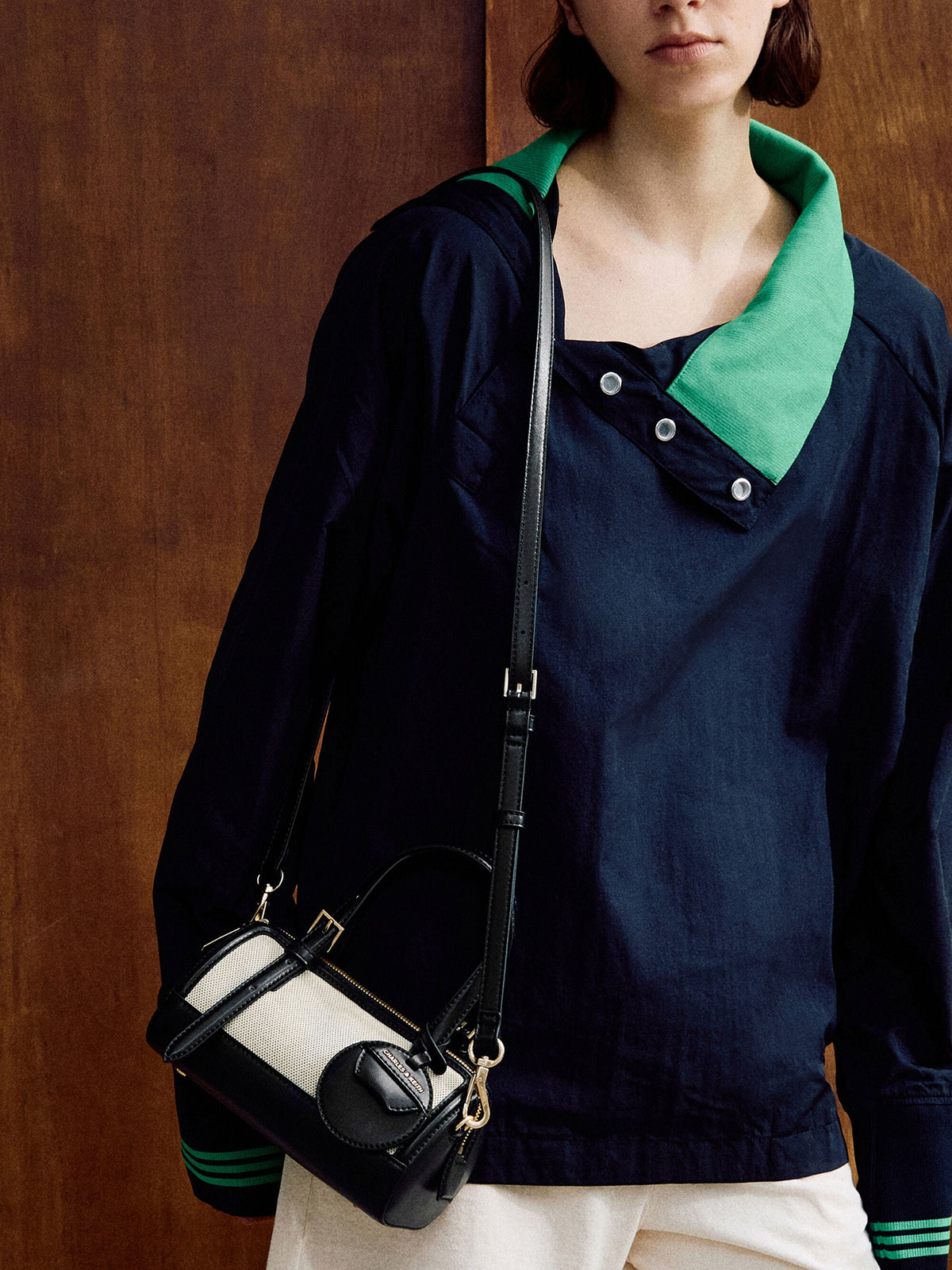 CHARLES & KEITH Featured / Enola Canvas Bowling Bag - Black