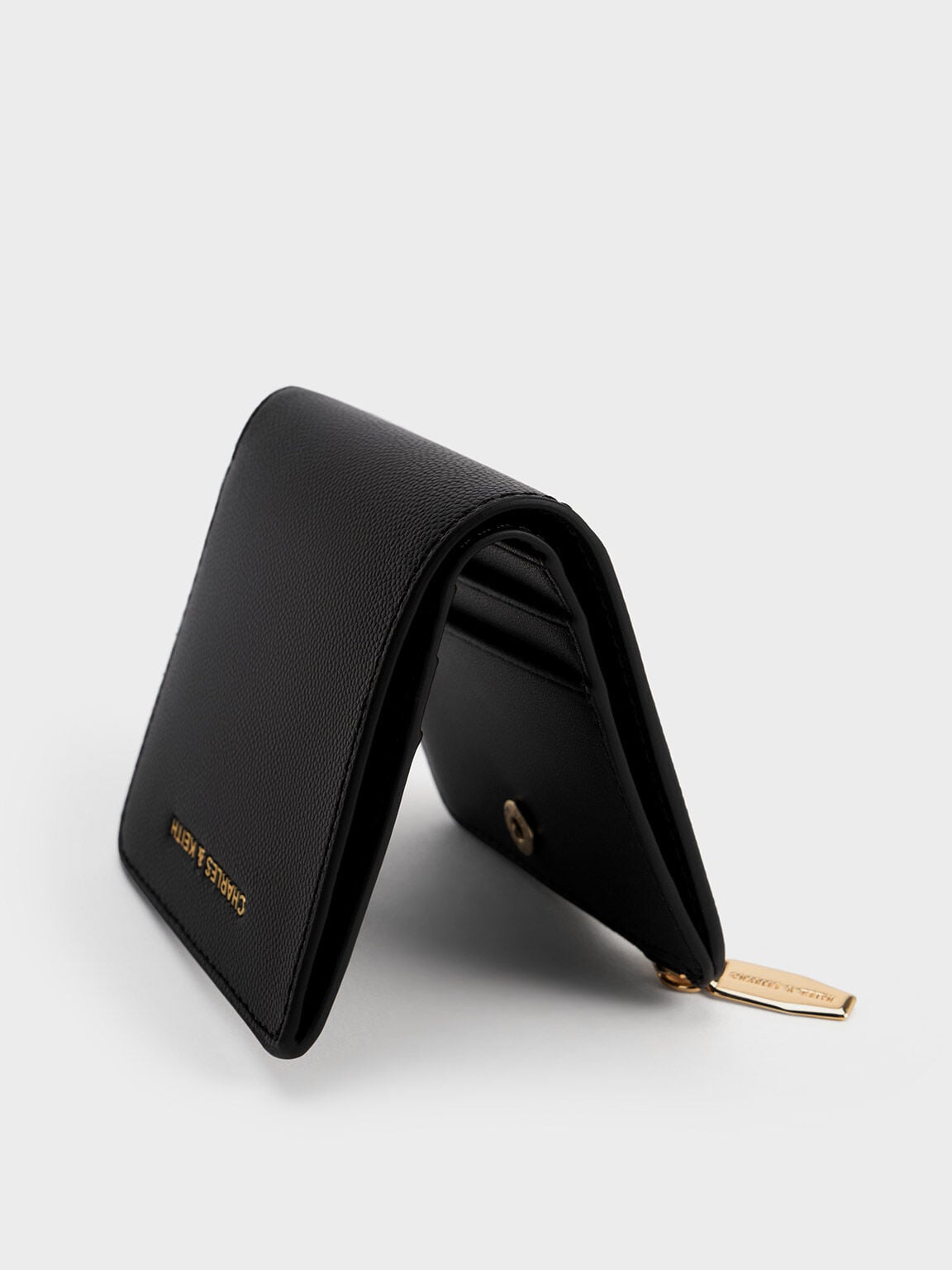 CHARLES & KEITH Best Seller / Keely Top Zip Small Wallet - Black