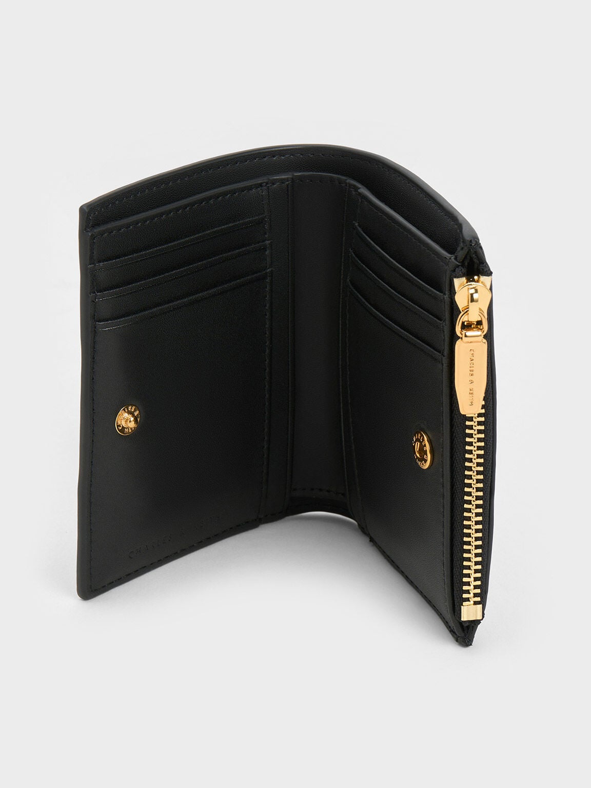 CHARLES & KEITH Featured / Apolline Textured Top-Zip Wallet - Black