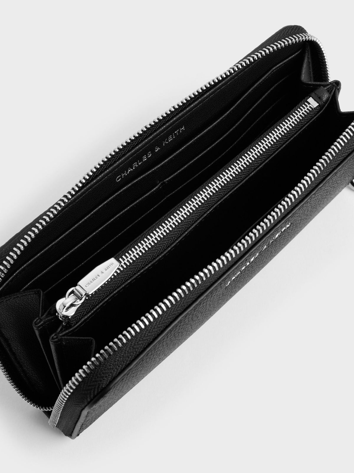 CHARLES & KEITH Great Value / Chance Zip-Around Long Wallet - Noir