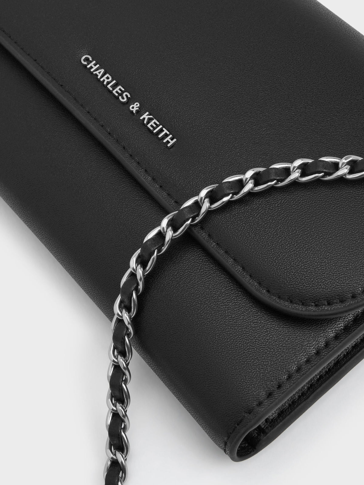 CHARLES & KEITH Sale / Octavia Front Flap Long Wallet - Noir