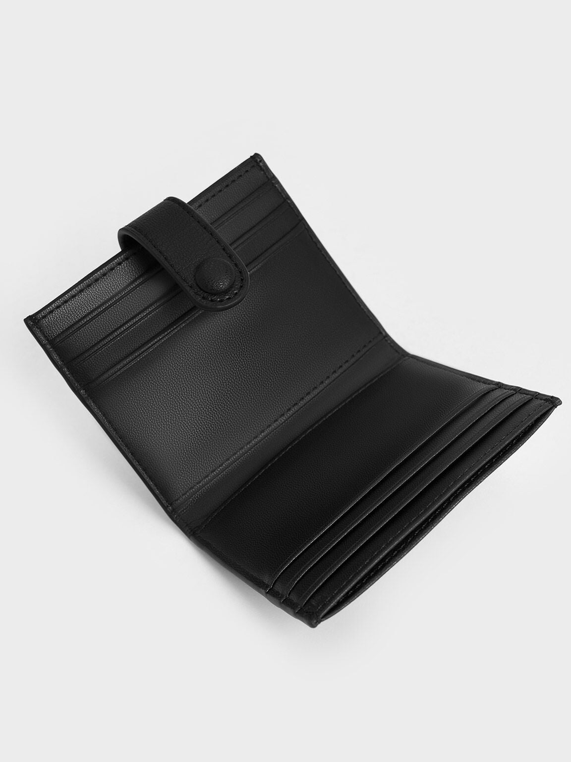 CHARLES & KEITH Signature / Bliss Snap Button Card Holder - Noir