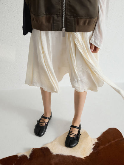 CHARLES & KEITH Special Offer / Aether Lace-Up Split-Toe Mary Jane Flats - Black