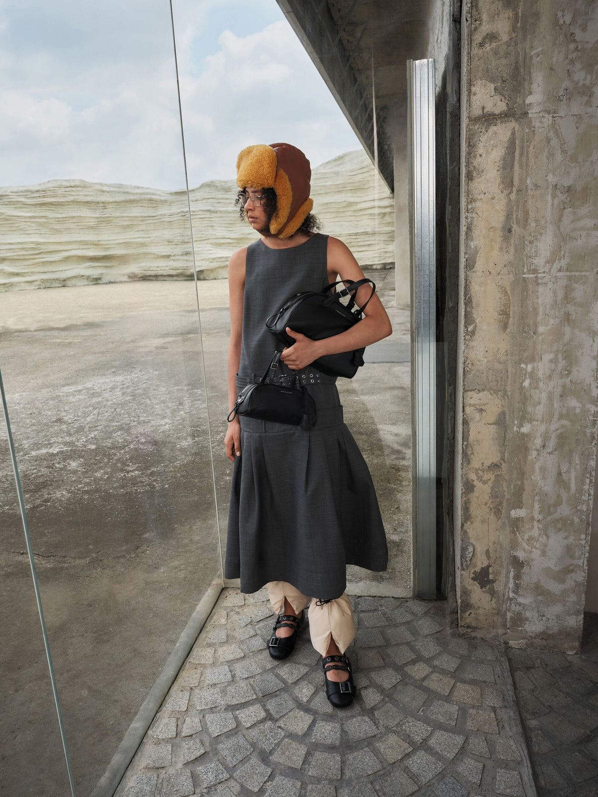 CHARLES & KEITH Featured / Aether Grommet Studded Mary Jane Flats - Black