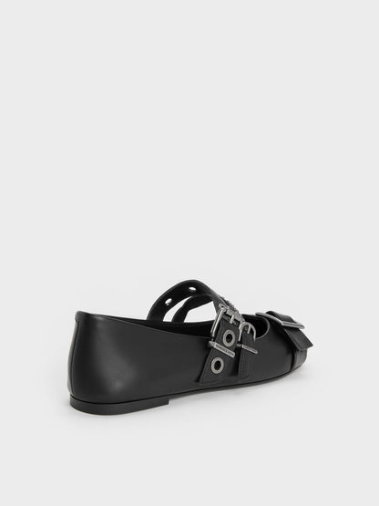 CHARLES & KEITH Featured / Aether Grommet Studded Mary Jane Flats - Black