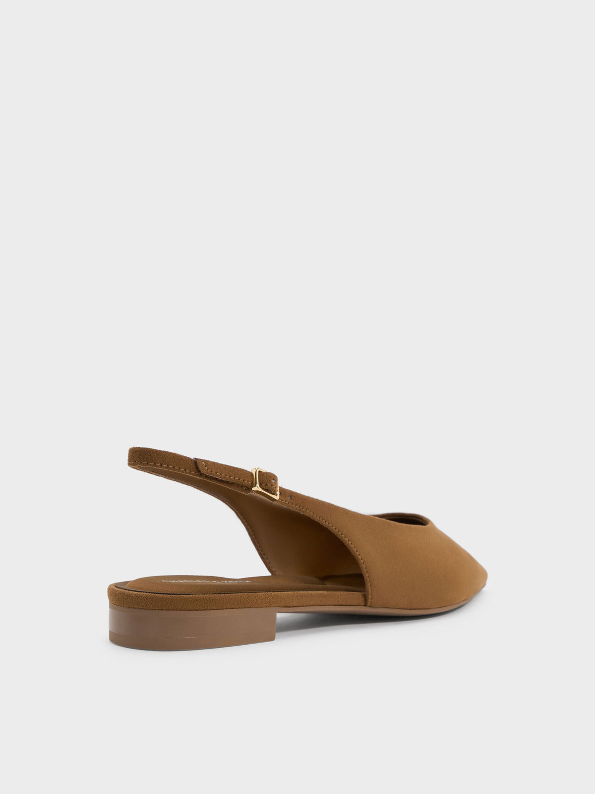 CHARLES & KEITH Sale / Emelia Faux Suede Slingback Flats - Camel
