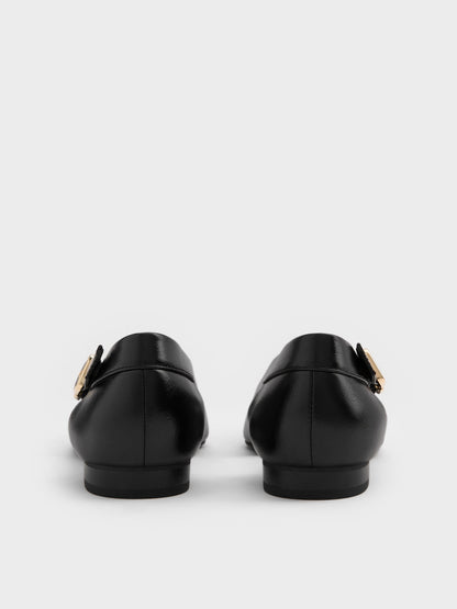 CHARLES & KEITH Value / Buckled Cut-Out Ballet Flats - Black