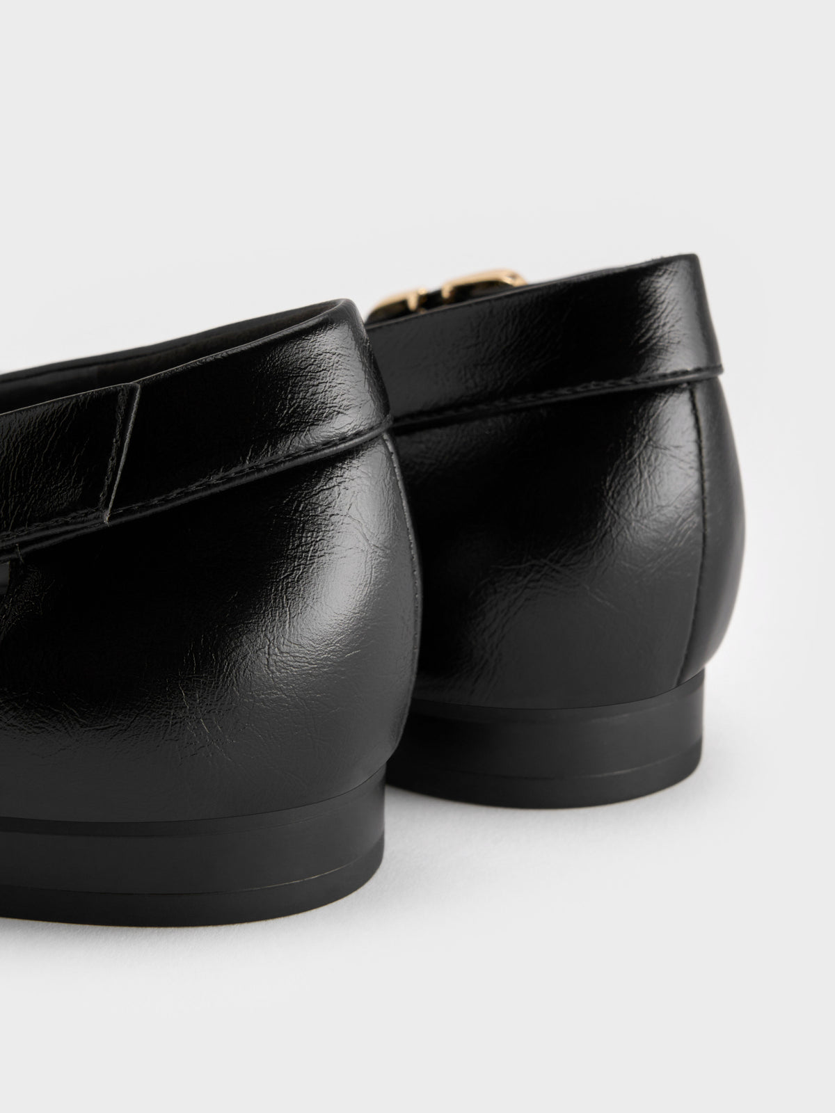 CHARLES & KEITH Value / Buckled Cut-Out Ballet Flats - Black