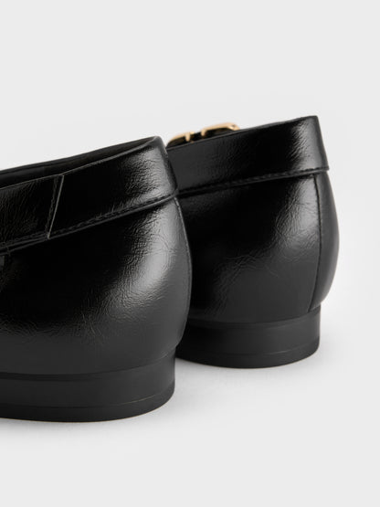 CHARLES & KEITH Value / Buckled Cut-Out Ballet Flats - Black