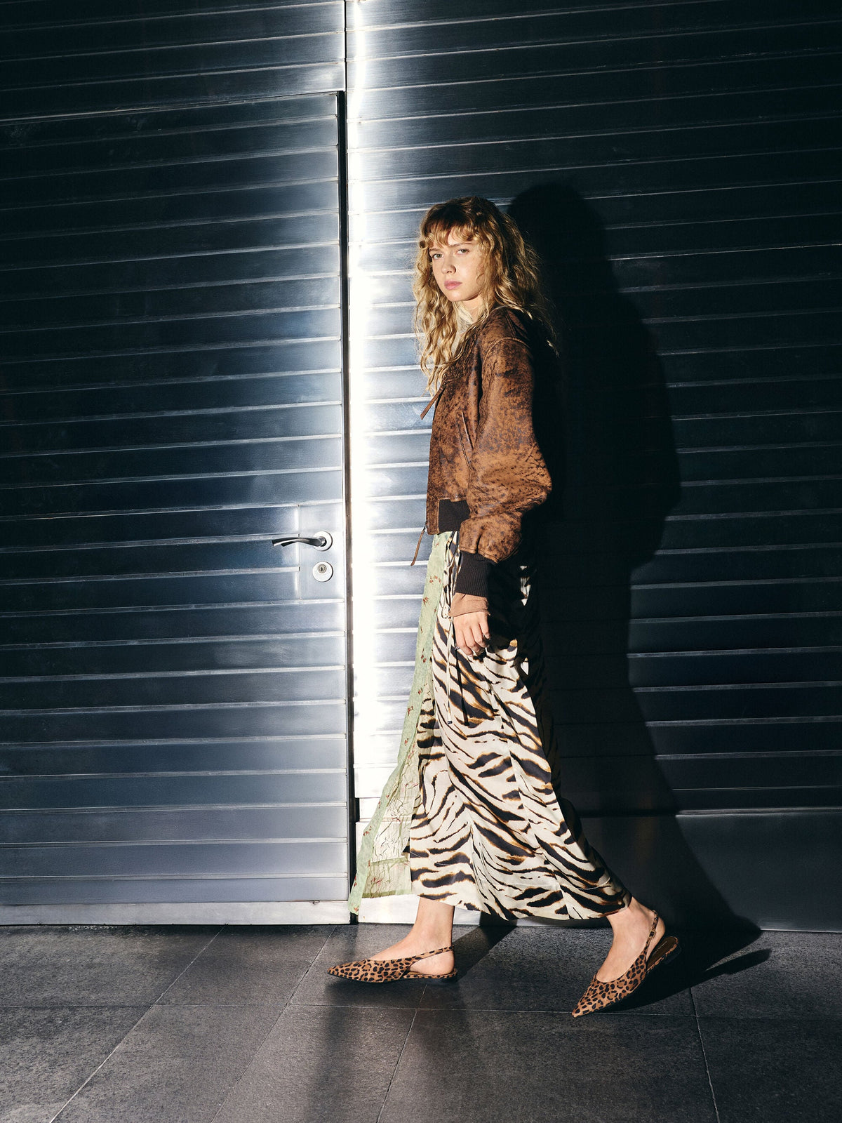 CHARLES & KEITH Value / Emelia Leopard-Print Slingback Flats - Animal Print Natural