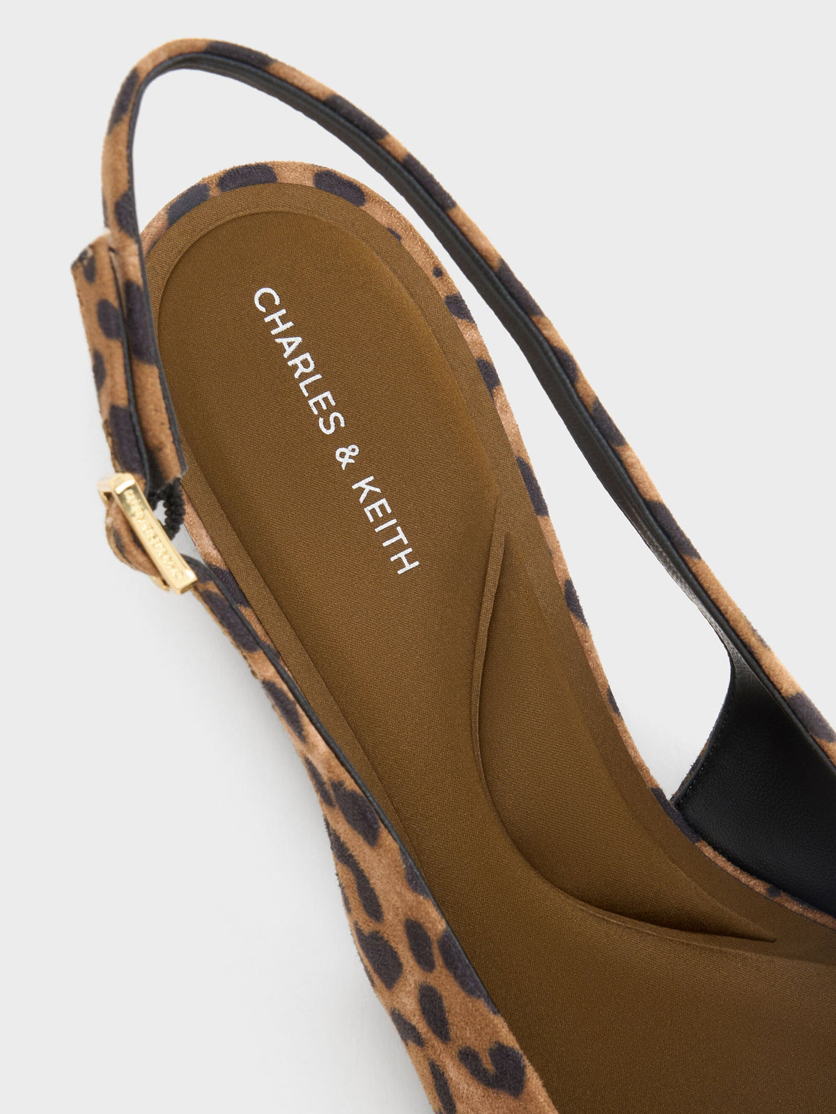 CHARLES & KEITH Value / Emelia Leopard-Print Slingback Flats - Animal Print Natural