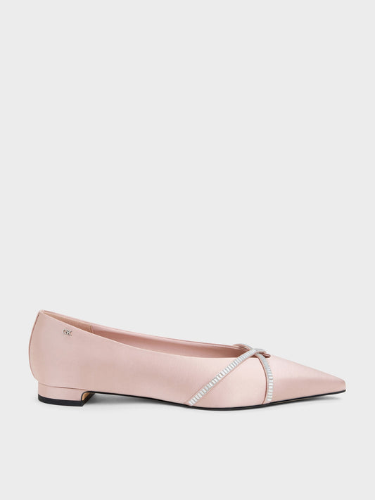 CHARLES & KEITH Discount / Gem Crossover Ballet Flats - Pink