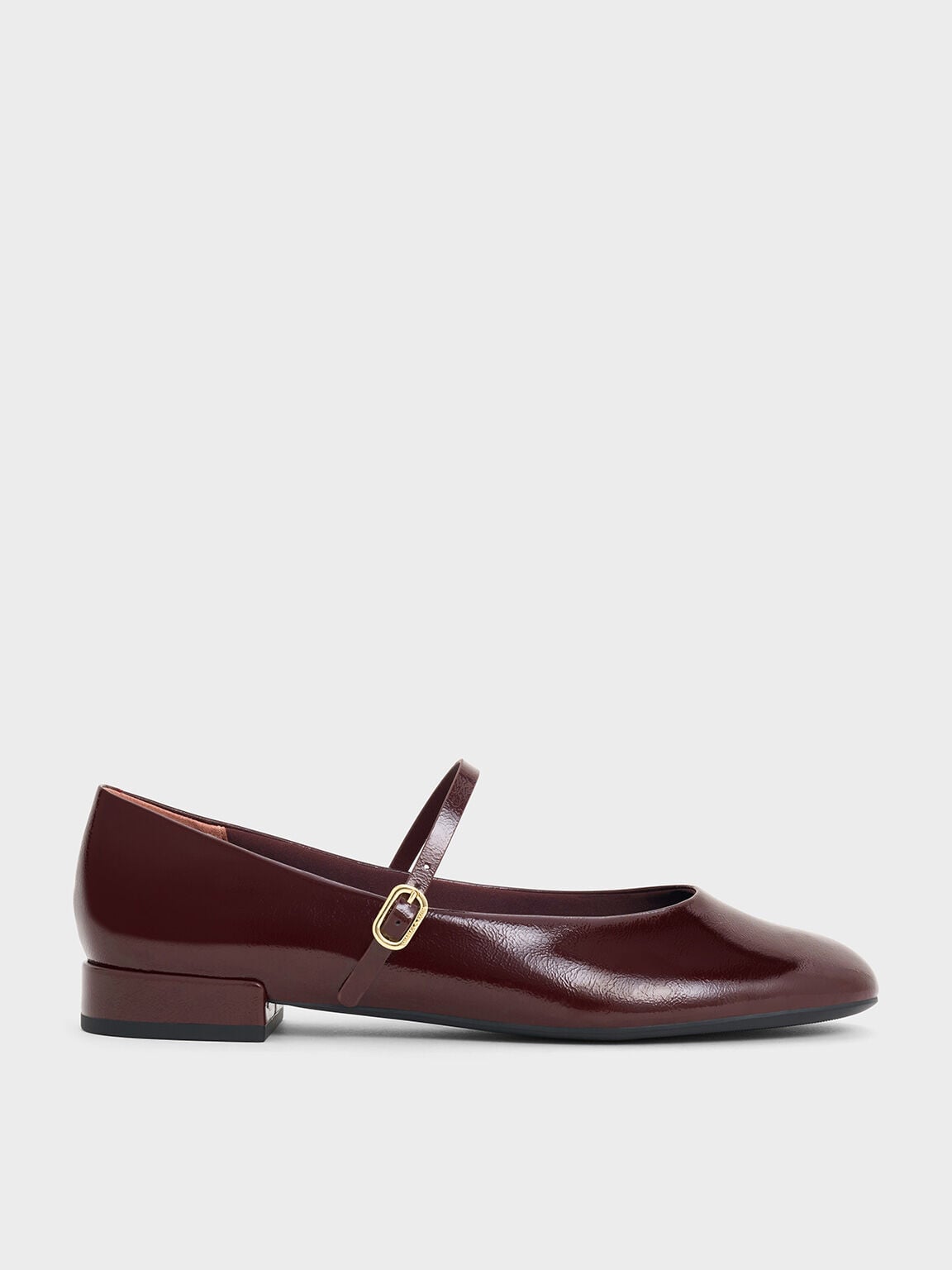 CHARLES & KEITH Best Price / Gertrude Patent Mary Janes - Burgundy
