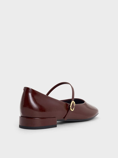 CHARLES & KEITH Best Price / Gertrude Patent Mary Janes - Burgundy