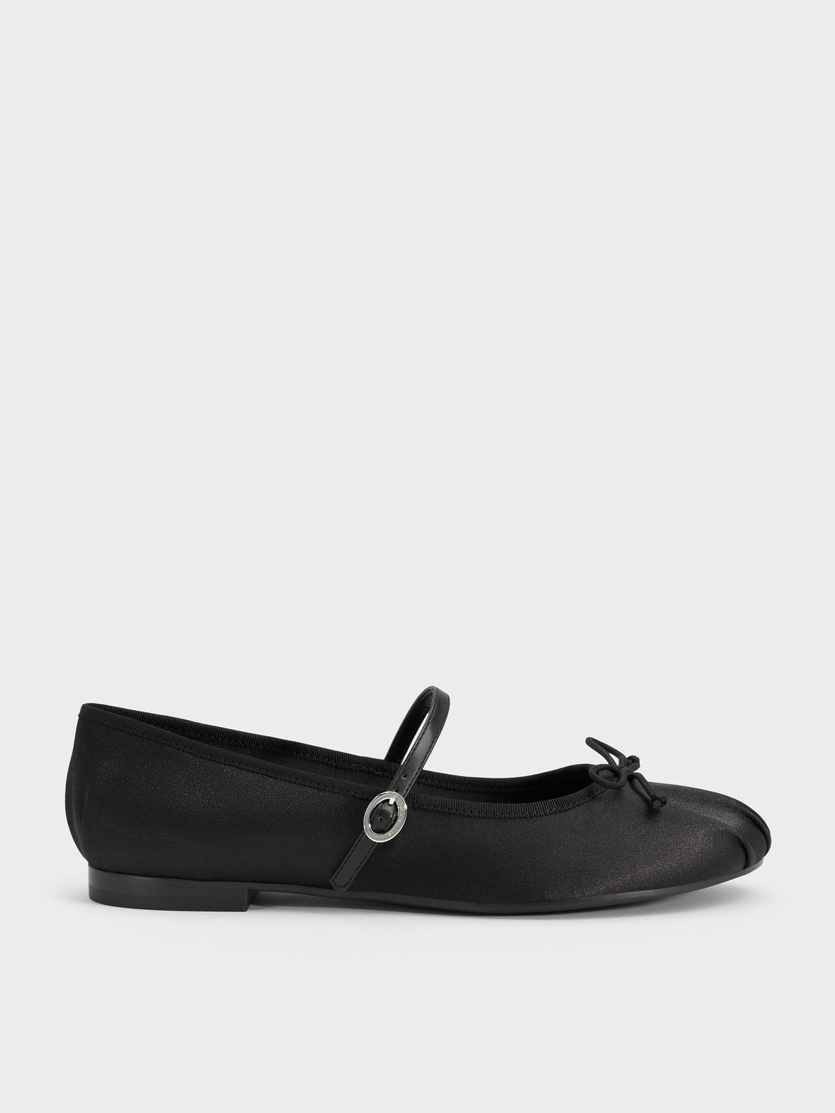 CHARLES & KEITH Deals / Emiko Satin Bow Mary Jane Flats - Black