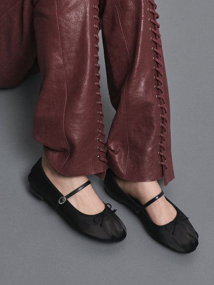 CHARLES & KEITH Deals / Emiko Satin Bow Mary Jane Flats - Black