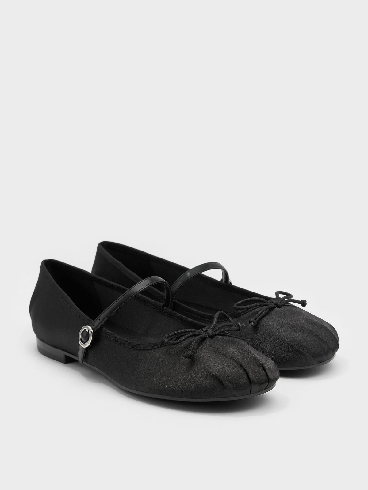CHARLES & KEITH Deals / Emiko Satin Bow Mary Jane Flats - Black