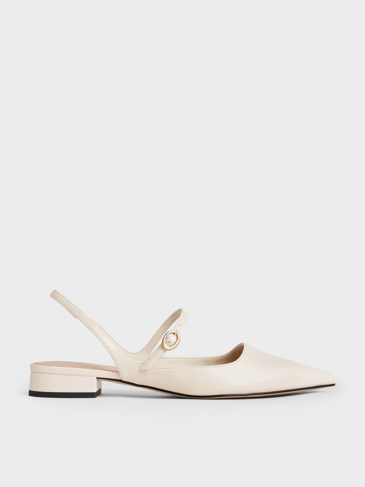 CHARLES & KEITH Everyday / Roxane Slingback Mary Jane Flats - Chalk