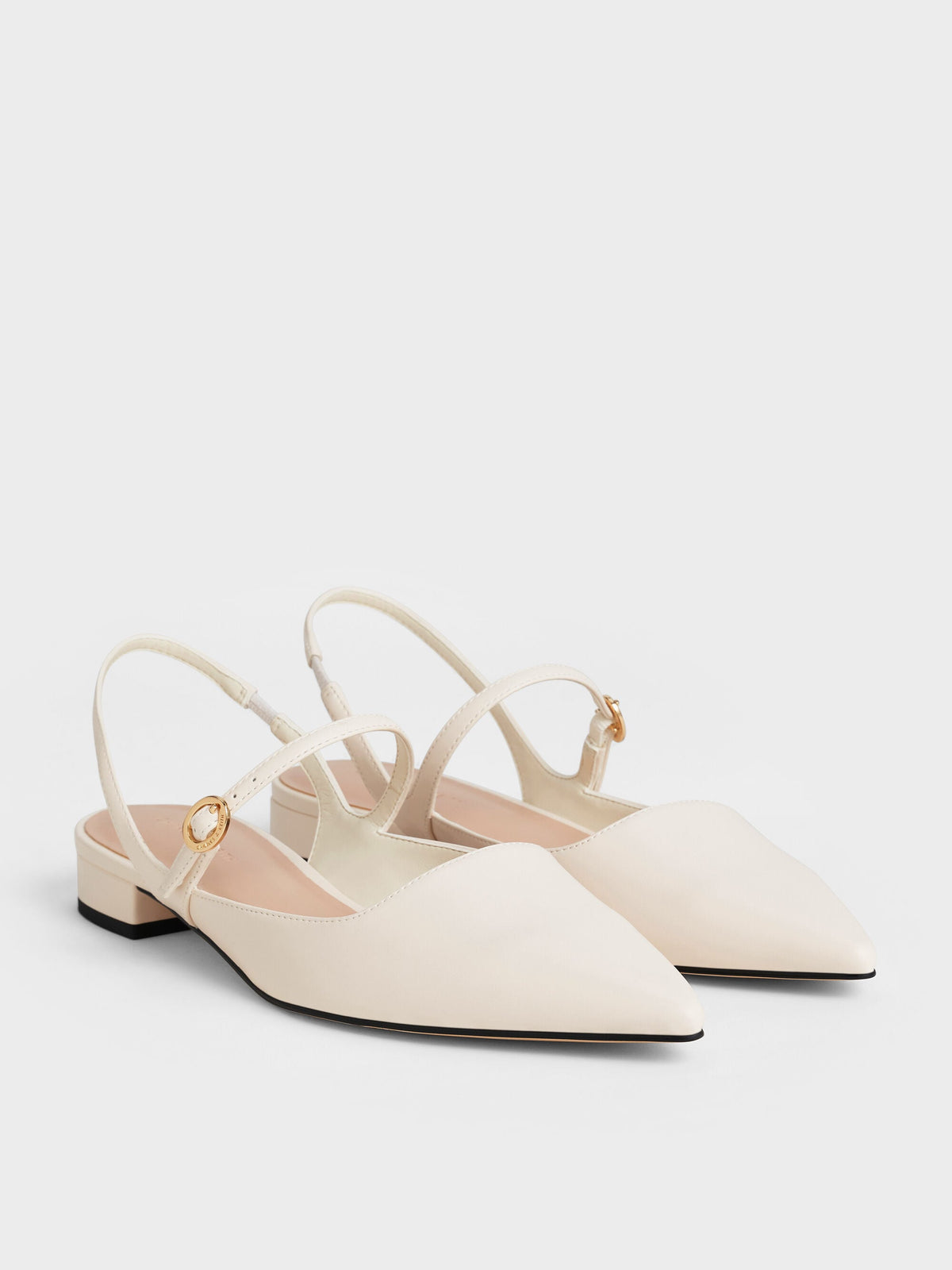 CHARLES & KEITH Everyday / Roxane Slingback Mary Jane Flats - Chalk