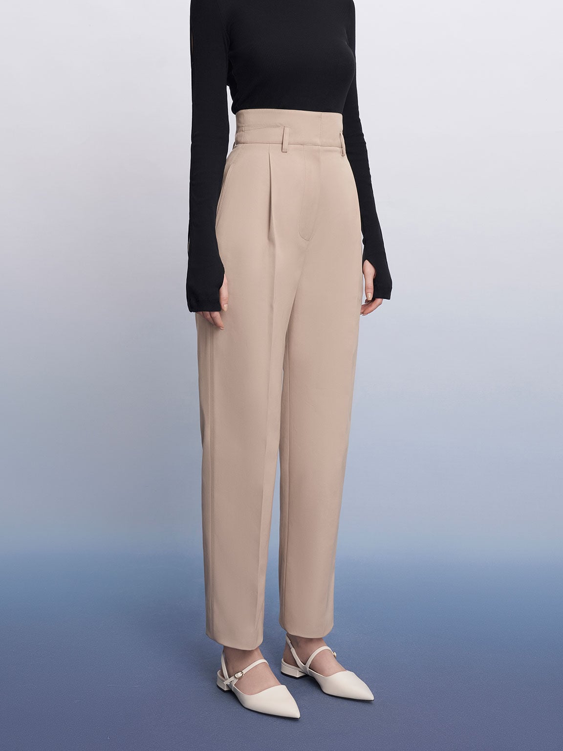 CHARLES & KEITH Everyday / Roxane Slingback Mary Jane Flats - Chalk